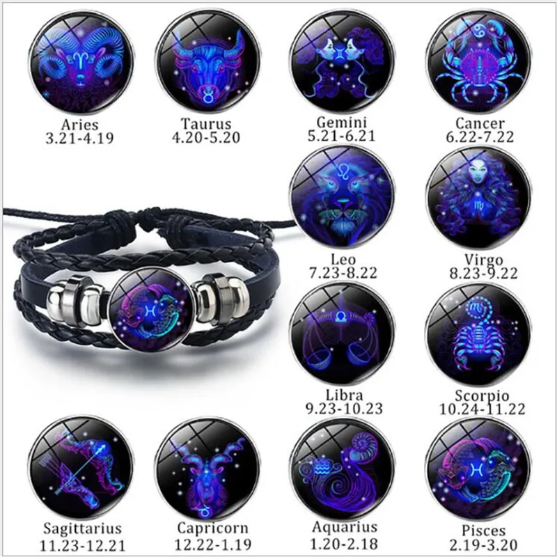 Zodiac Constellation Bracelet Braided Design Bracelet For Men Women Kids - Image 2